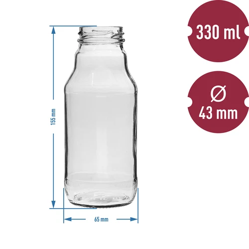 TO-flaska för juice 330 ml med lock fi 43 - 6 st. - 4