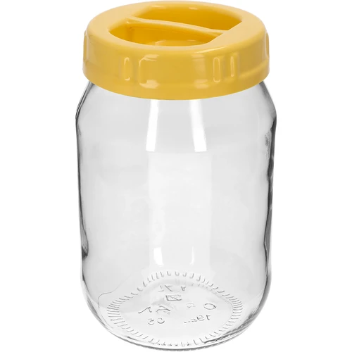 Glasburk TO 1,7 l med gult plastlock med handtag, Ø 100 mm, 1 st