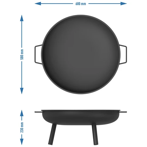 Trädgårdseldstad Ø58 cm, rund, skål - 9