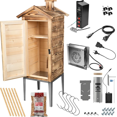 Trädgårdsrökskåp 200 L dragON Wood 100E – vedeldat, med elektrisk värmemodul och styrenhet - 2