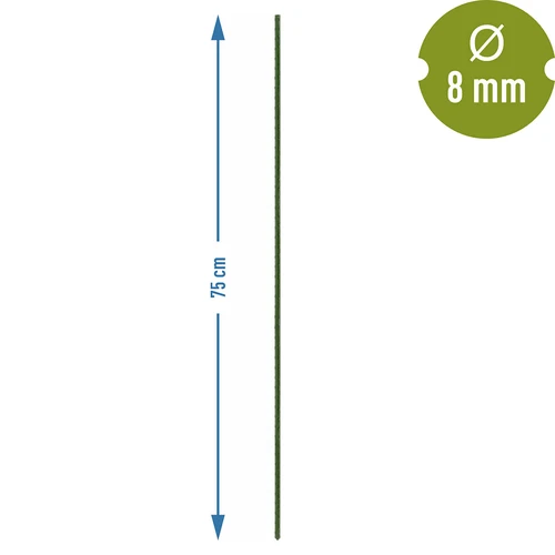 Trädgårdsstöd Bioogród – belagda stål, 0,75 m, fi 8 mm, 10 st. - 3
