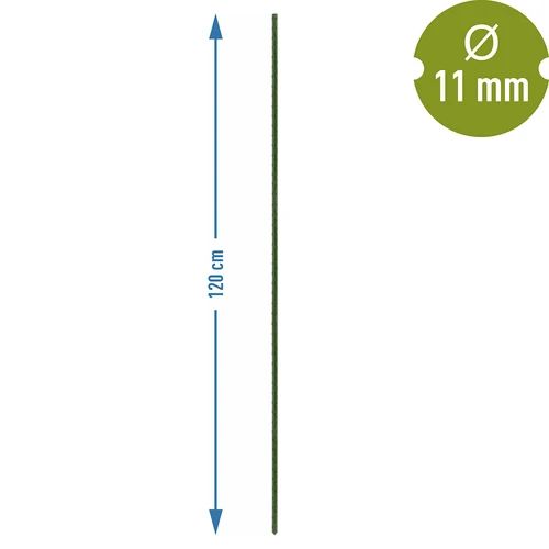 Trädgårdsstöd Bioogród – belagda stålstänger, 1,2 m, fi 11 mm, 10 st. - 3