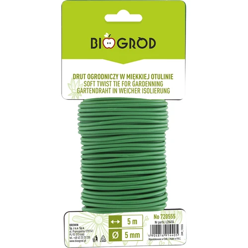 Trädgårdstråd i mjukt hölje 5m x 5mm