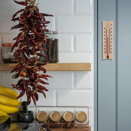 Trärumstermometer (-20 till +50°C), ljusbrun, 15 cm - 6