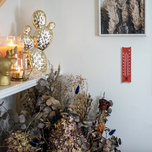 Trärumstermometer (-20 till +50°C), mahognyfärg, 15 cm - 7