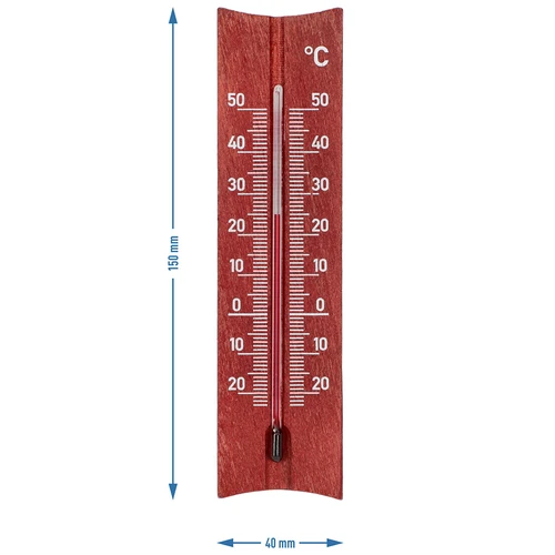 Trärumstermometer (-20 till +50°C), mahognyfärg, 15 cm - 5