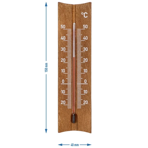 Trärumstermometer (-20 till +50°C), mörkbrun, 15cm - 5