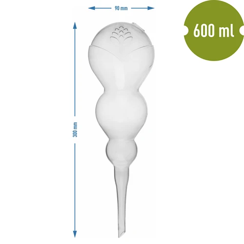 Tredubbel bevattningskula (trekammare), transparent färglös, 600 ml - 5