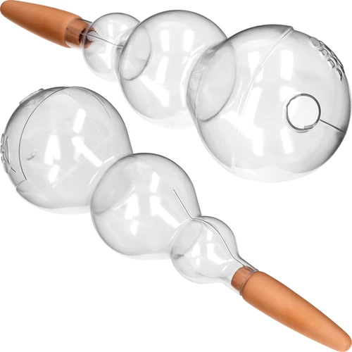 Tredubbel bevattningskula (trekammare), transparent ofärgad, med keramisk fot, 600 ml - 2