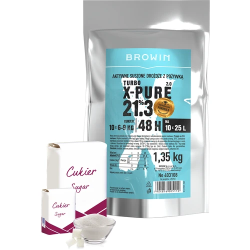 Turbojäst X-Pure 21,3%, 10 x 25 L, 1,35 kg - 3