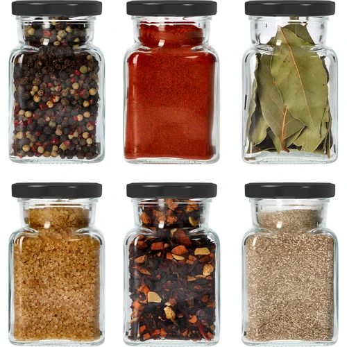 Twist-off burk 150ml Fyra hörn fi 53 med svart lock, 6 st. - 7