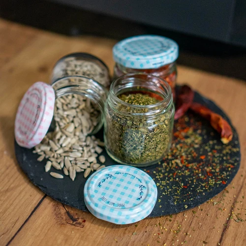 Twist-off burk 30 ml med färgat lock fi 43 - 10 st. - 6