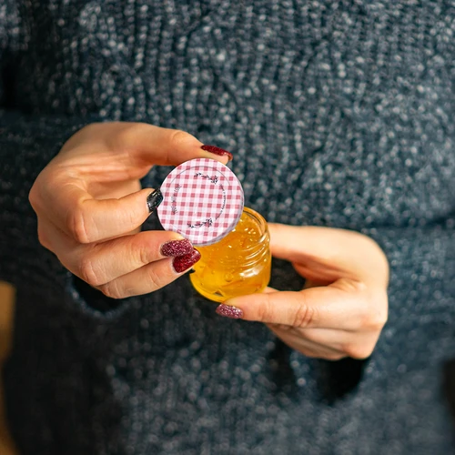 Twist-off burk 30 ml med färgat lock fi 43 - 10 st. - 7