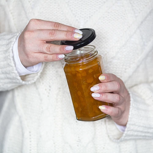 Twist off burk 385ml med svart lock fi 63, 6 st. - 8