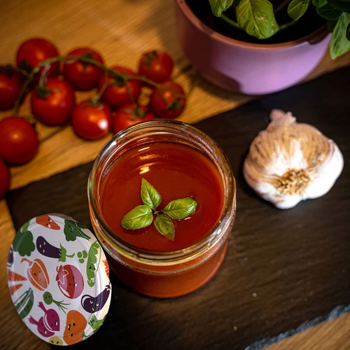 Twist off-burk 500 ml med färgglatt lock fi82/6 - 6 st. - 11