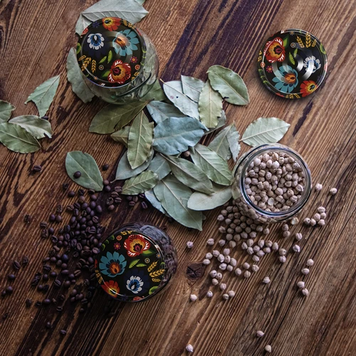 Twist-off burk 500ml "Omvänd Amfora" med färgglatt lock fi 82/6, 6 st. - 13