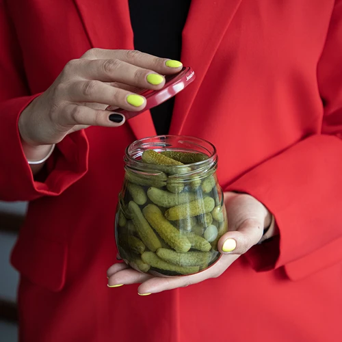 Twist-off burk 500ml "Omvänd Amfora" med vinrött lock fi 82/6, 6 st. - 10