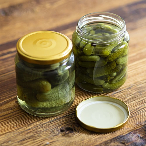 Twist-off burk, tjockis 580ml med guldfärgat lock fi82/6, 6 st. - 6