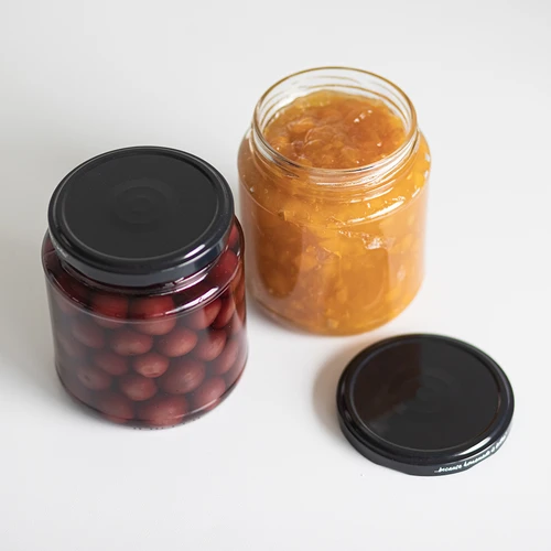 Twist-off burk, tjockis 580ml med svart lock fi 82/6, 6 st. - 7