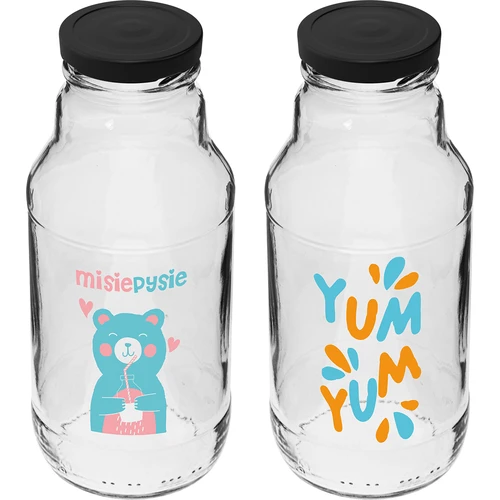 Twist off-flaska 330 ml med skruvlock fi43 och färgglatt tryck - 6 st. - 3