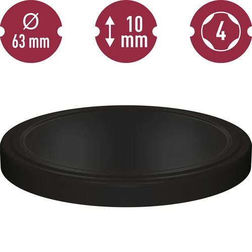 Twist-off-lock (TO) för glasburkar fi 63/4, svarta, 10 st. - 3