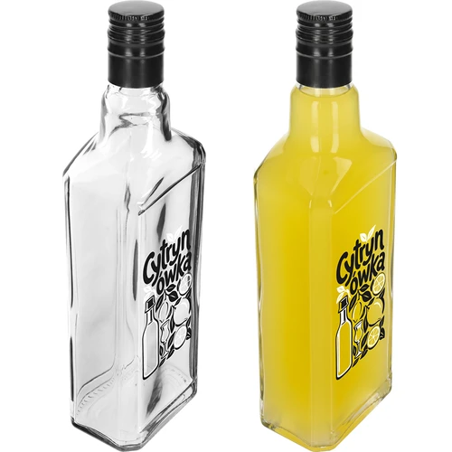 Tynktura-flaska 500 ml med tryck ”Cytrynówka” och skruvkork - 4
