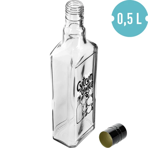 Tynktura-flaska 500 ml med tryck ”Cytrynówka” och skruvkork - 2
