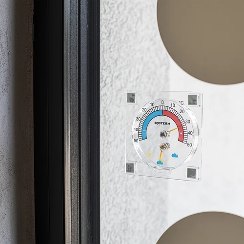 Universell termometer med hygrometer transparent, självhäftande (-50°C till +50°C) - 3