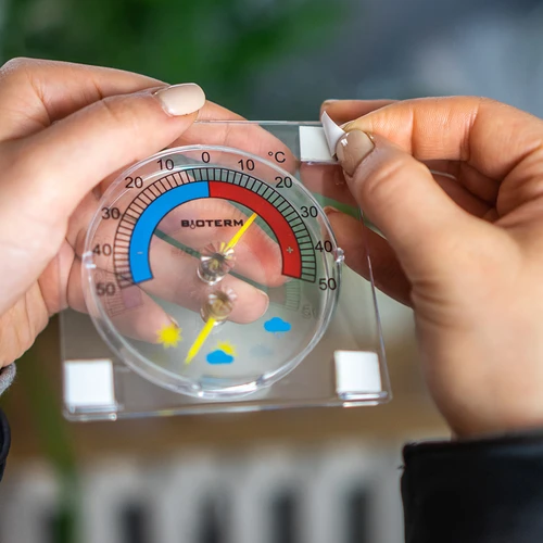 Universell termometer med hygrometer transparent, självhäftande (-50°C till +50°C) - 6