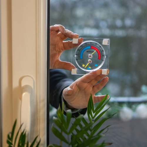 Universell termometer med hygrometer transparent, självhäftande (-50°C till +50°C) - 4