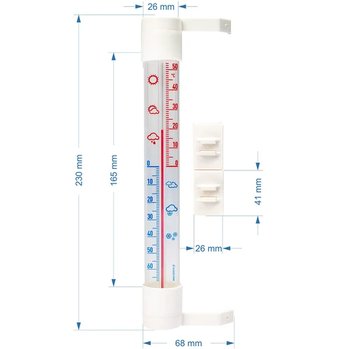Utomhustermometer med transparent skala (-70°C till +50°C) 23cm mix - 2