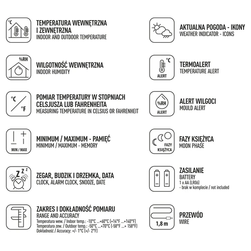 Väderstation – elektronisk, sond, vit - 6