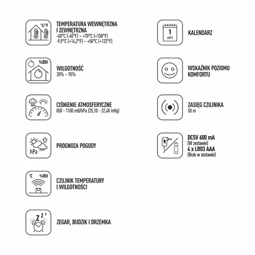 Väderstation (RCC,DCF) - elektronisk, trådlös, belyst, sensor, vit - 9