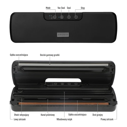 Vakuumförseglare - multifunktionell, svart - 8