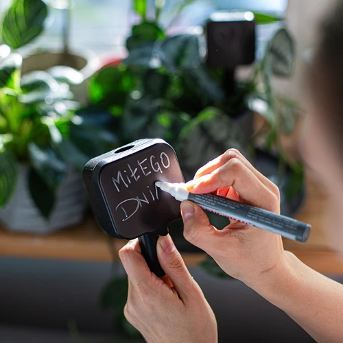 Växtbevattnare – svart tavla med keramisk fot, 200 ml - 8