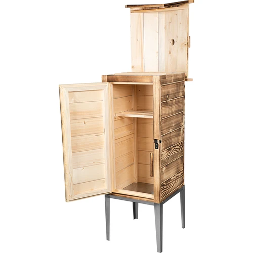 Vedeldad rökkammare – av granträ, 200 l, med underrede i rostfritt stål - 3