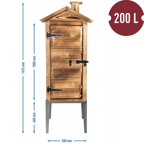 Vedeldad rökkammare – av granträ, 200 l, med underrede i rostfritt stål - 5
