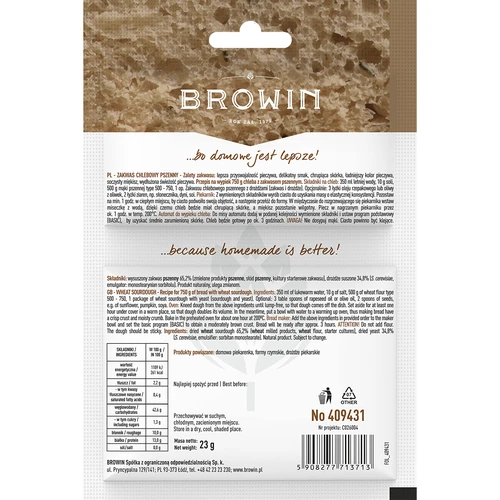 Vetemjölssurdeg med jäst - 23 g - 2