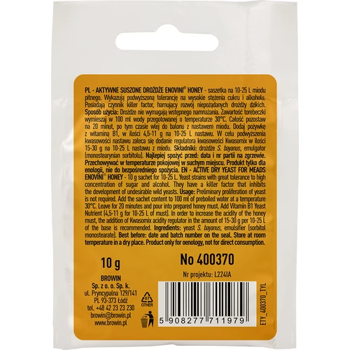 Vinjäst Enovini® HONEY, 10 g - 2