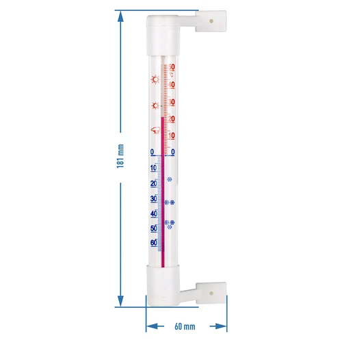 Vit utomhustermometer (-50°C till +50°C) 18cm - 3