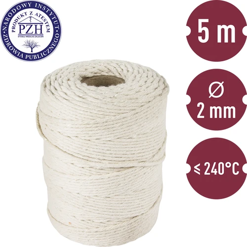 Vitt bomullssnöre för charkuterier (240°C) 55 m - 3