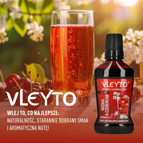 VLEYTO Körsbär & Hägg – smakessens med naturliga aromer, 250 ml - 6