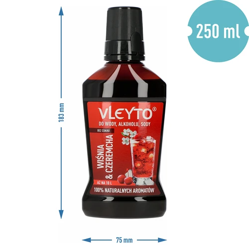 VLEYTO Körsbär & Hägg – smakessens med naturliga aromer, 250 ml - 5