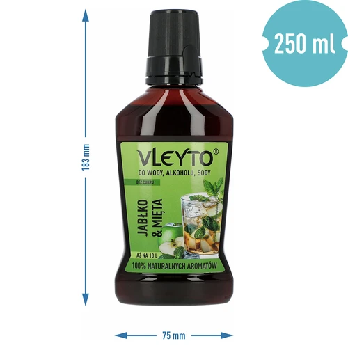 VLEYTO Mynta & Äpple – smakessens med naturliga aromer, 250 ml - 5