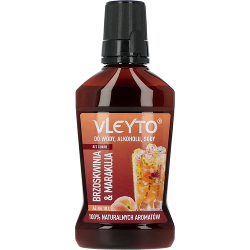 VLEYTO Persika & Passionsfrukt – smakessens med naturliga aromer, 250 ml
