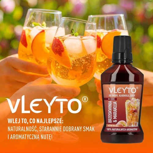 VLEYTO Persika & Passionsfrukt – smakessens med naturliga aromer, 250 ml - 6