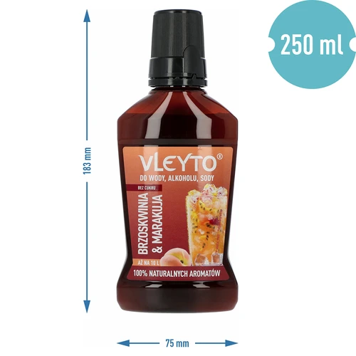 VLEYTO Persika & Passionsfrukt – smakessens med naturliga aromer, 250 ml - 5