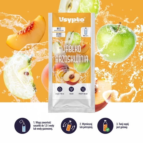 Vsypto med smak av äpple och persika, 9 g - 5