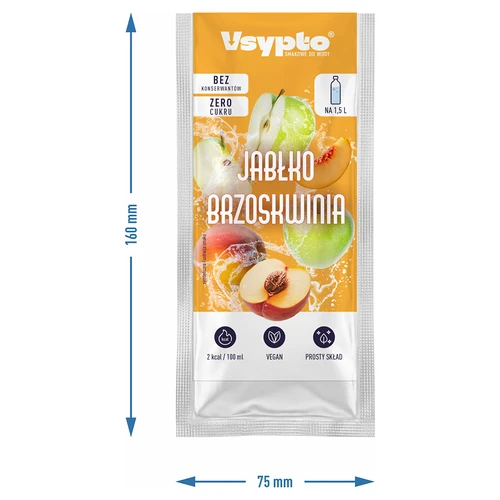 Vsypto med smak av äpple och persika, 9 g - 4