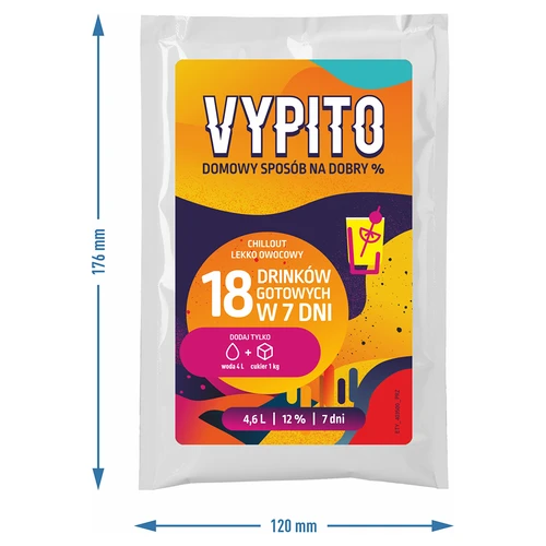 VYPITO 12%, påse för 18 drinkar - Chillout lätt fruktig, 126 g - 4
